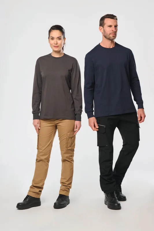 WK. Designed To Work Ecologisch uniseks T-shirt met lange mouwen