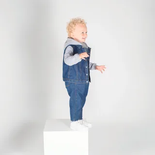 Larkwood Jeansjasje met capuchon voor kinderen – foto 1