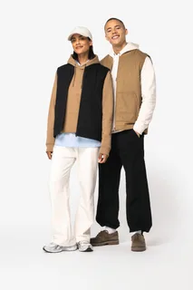 Native Spirit Ecologische gevoerde uniseks bodywarmer van twill met teddykraag – foto 2