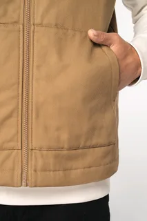 Native Spirit Ecologische gevoerde uniseks bodywarmer van twill met teddykraag – foto 9