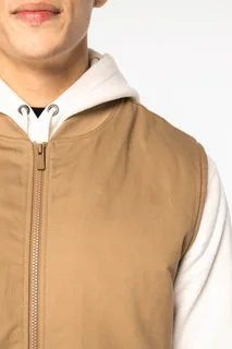 Native Spirit Ecologische gevoerde uniseks bodywarmer van twill met teddykraag – foto 8