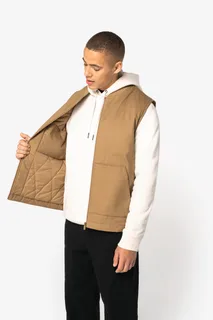 Native Spirit Ecologische gevoerde uniseks bodywarmer van twill met teddykraag – foto 6