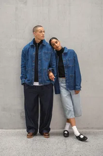Native Spirit Ecologische uniseks jeansjas met afhangende schouders – foto 6