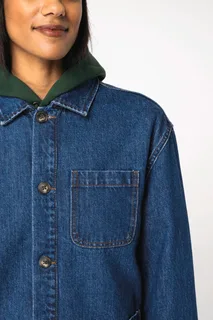 Native Spirit Ecologische uniseks jeansjas met afhangende schouders – foto 7