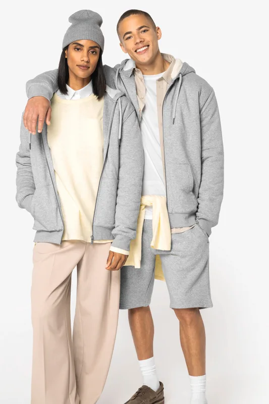 Native Spirit Ecologische uniseks sweater met rits en sherpavoering