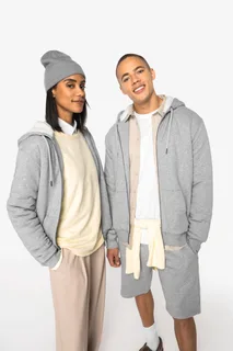 Native Spirit Ecologische uniseks sweater met rits en sherpavoering – foto 3