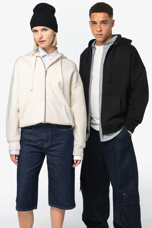 Native Spirit Duurzaam uniseks oversized sweatervest met capuchon