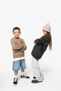 Native Spirit Ecologische cropped kindersweater met ronde hals – foto 2