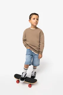 Native Spirit Ecologische cropped kindersweater met ronde hals – foto 3