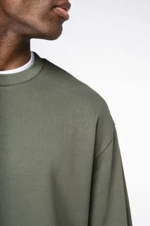 Native Spirit Ecologische uniseks sweater met ronde hals en verlaagde schouders in geborsteld fleece – foto 7
