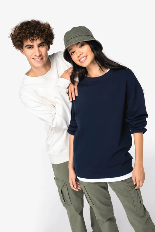 Native Spirit Eco-friendly unisex French Terry dropped shoulders round neck sweatshirt