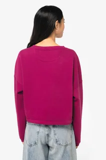 Native Spirit Ecologische cropped damessweater met ronde hals – foto 3