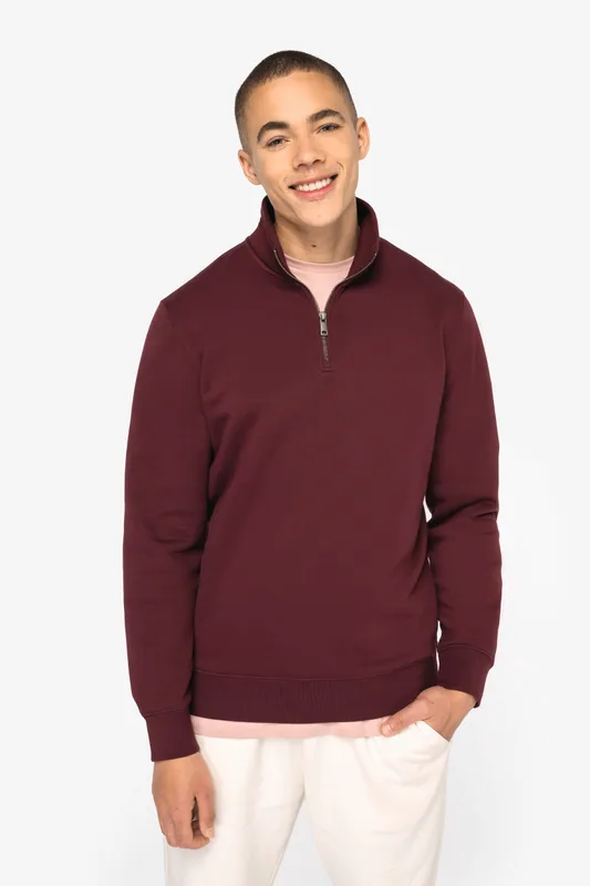 Native Spirit Ecologische herensweater met opstaande ritskraag