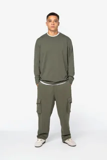 Native Spirit Eco-friendly men's French Terry washed effect cargo trousers – foto 7