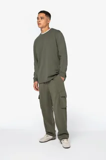 Native Spirit Eco-friendly men's French Terry washed effect cargo trousers – foto 8