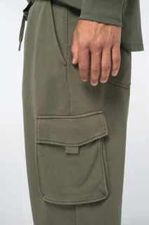 Native Spirit Eco-friendly men's French Terry washed effect cargo trousers – foto 12