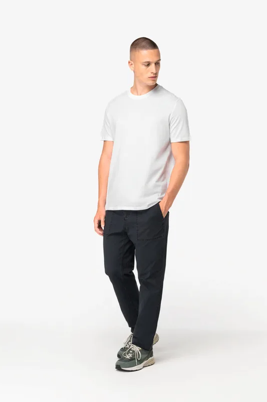 Native Spirit Heren utility broek met verwassen look van ecologisch materiaal