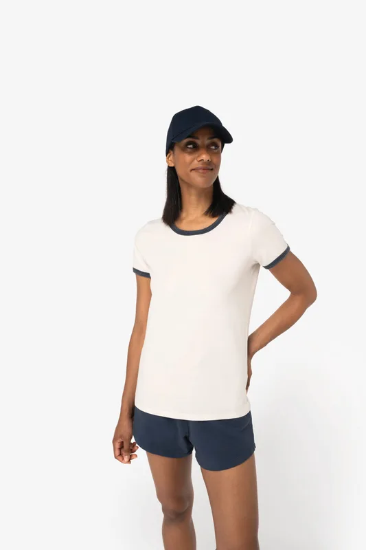 Native Spirit Eco-friendly ladies' ringer t-shirt with washed effect binding