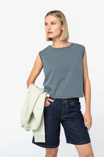 Native Spirit Ecologisch cropped mouwloos dames-T-shirt – foto 7