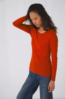 B&C Inspire dames T-shirt met lange mouwen, biologisch katoen – foto 1