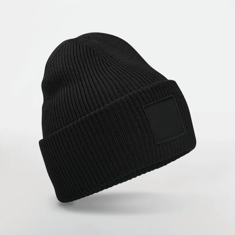 Beechfield Muts met brede revers en toon-op-toon patch