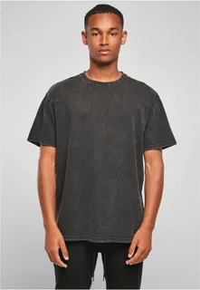 Build Your Brand Dik t-shirt met vintage wash – foto 1