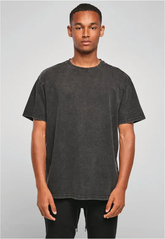 Build Your Brand Dik t-shirt met vintage wash