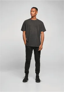 Build Your Brand Dik t-shirt met vintage wash – foto 4