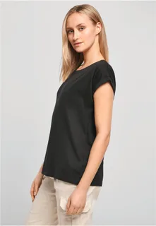 Build Your Brand Dames t-shirt met mouwen met omslag – foto 1