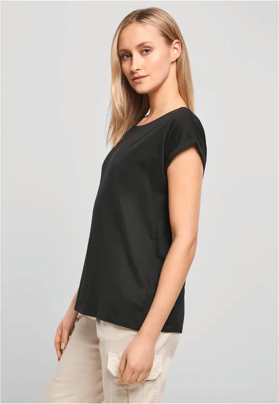 Build Your Brand Dames t-shirt met mouwen met omslag