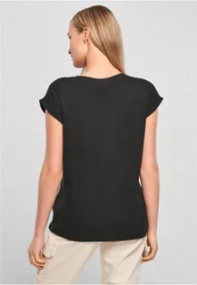 Build Your Brand Dames t-shirt met mouwen met omslag – foto 2