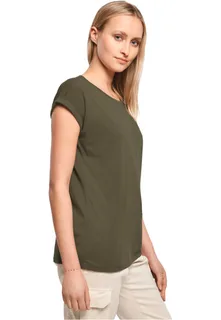Build Your Brand Dames t-shirt met mouwen met omslag – foto 4