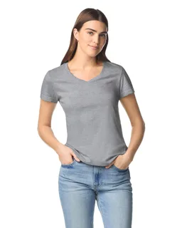 Gildan Dames Softstyle T-shirt met V-hals – foto 1