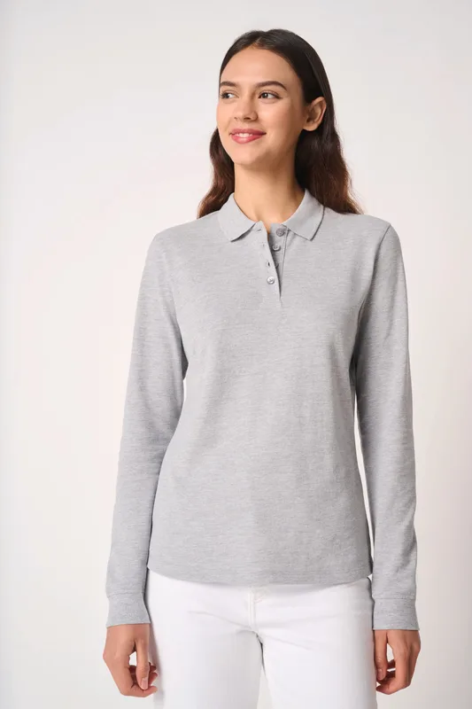 iDeal Basic Brand Dames piquépolo met lange mouwen 200g