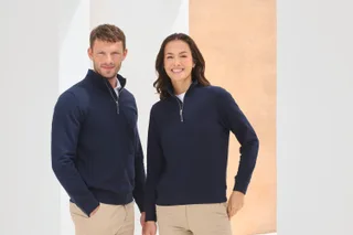 Henbury Uniseks sweater met ritskraag – foto 1