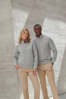 Henbury Uniseks sweater met ritskraag – foto 3
