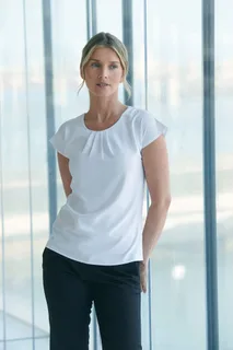 Henbury Dames blouse met plooifront – foto 1