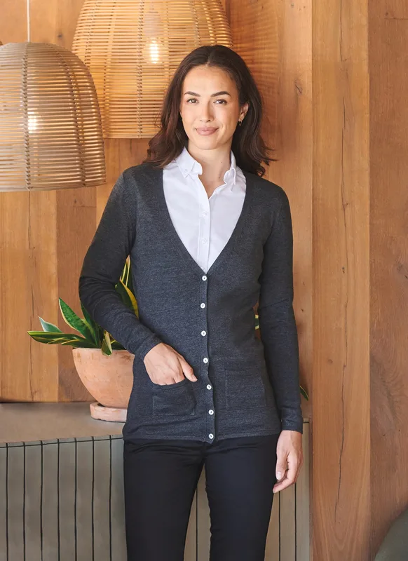 Henbury Dames lichtgewicht vest met V-hals