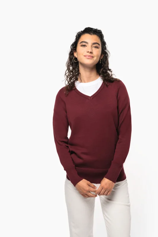 Kariban Dames pullover met v-hals