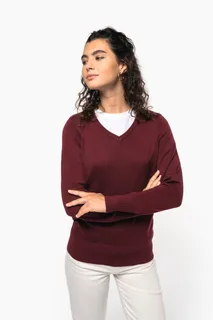 Kariban Dames pullover met v-hals – foto 3
