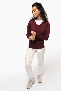 Kariban Dames pullover met v-hals – foto 5