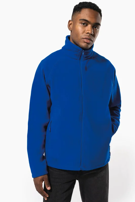 Kariban Microfleece met rits en raglanmouwen heren