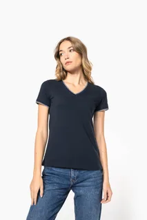 Kariban Dames-T-shirt piqué V-hals – foto 9