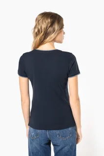 Kariban Dames-T-shirt piqué V-hals – foto 2