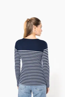 Kariban Gestreept dames-T-shirt lange mouwen – foto 2