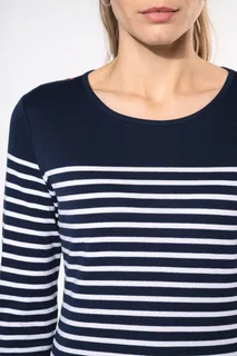 Kariban Gestreept dames-T-shirt lange mouwen – foto 3