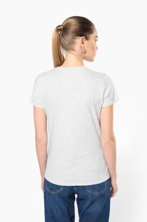 Kariban Dames T-shirt V-hals korte mouwen – foto 2