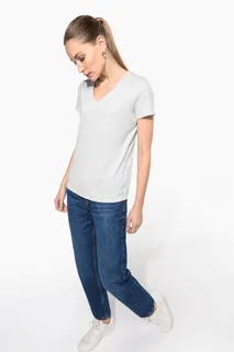 Kariban Dames T-shirt V-hals korte mouwen – foto 10