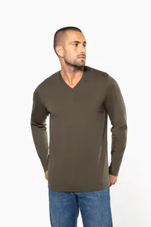 Kariban Men's long-sleeved V-neck T-shirt – foto 1