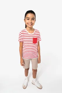 Kariban Gestreept T-shirt met borstzakje kids – foto 7